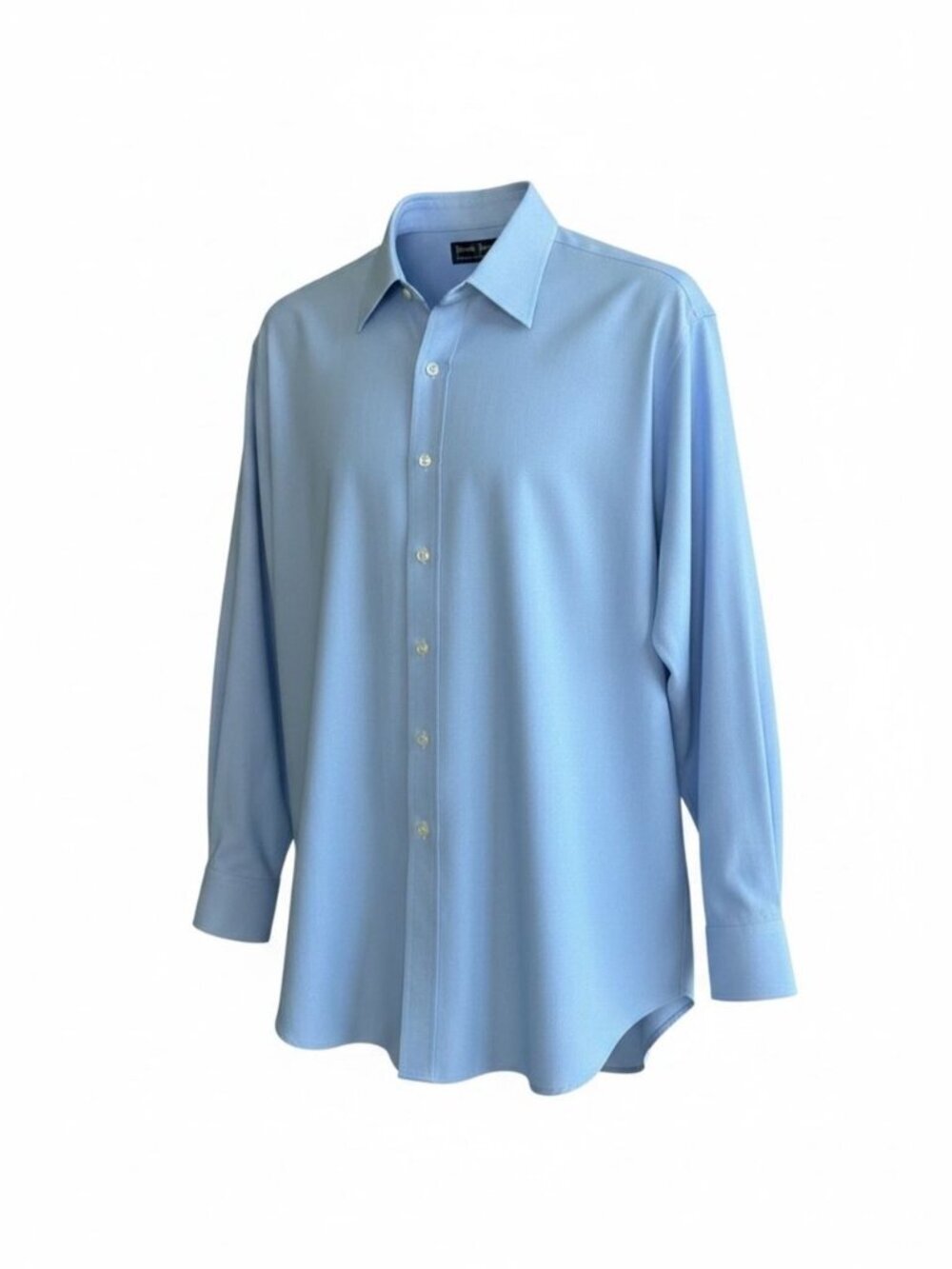 Patrick James Custom Made Bespoke Men's Shirt Blue Dobby Print Size 17.5/36